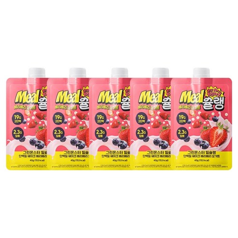 그린몬스터 밀슐랭 단백질 쉐이크 베리베리 요거트, 40g, 5개