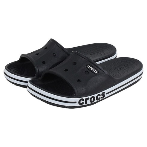 크록스 바야 클로그 블랙 아쿠아샌들 205392-066 + 지비츠 세트