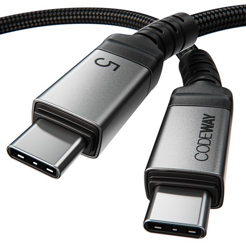 코드웨이 C타입-C타입 USB4 썬더볼트5 호환 240W 고속충전 데이터 케이블, 혼합색상, 1개, 2m