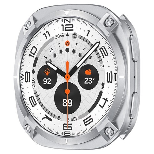젤센 갤럭시워치 전용 아연 합금 풀커버 타이탄 메탈 프레임 범퍼케이스, 실버, 1개