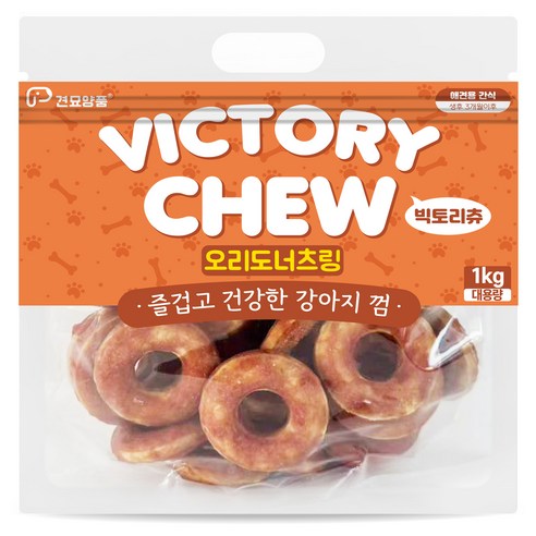 빅토리츄 강아지 도너츠링, 1kg, 1개, 오리