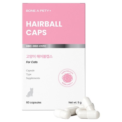 본아페티 고양이 헤어볼 캡스 영양제 60p, 9g, 1개