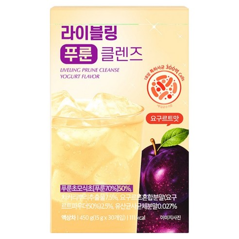 라이블링 푸룬 클렌즈 요구르트맛 30p, 450g, 1개