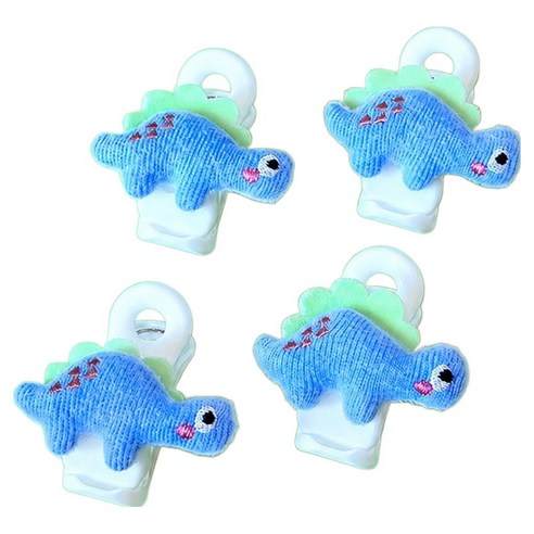 리틀젬스 유모차 집게 담요 블랭킷 다용도 클립, 공룡집게, 4개 - 유모차집게