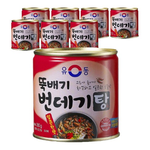 유동 뚝배기 번데기탕 얼큰한맛 통조림, 280g, 8개