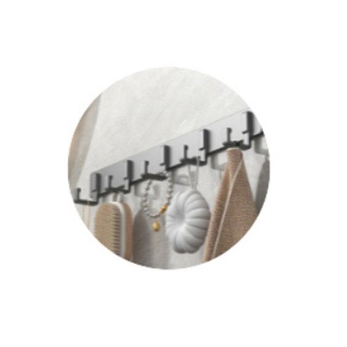 집안 곳곳, 공간 활용과 깔끔함을 동시에 잡는 무타공 6구 벽걸이 후크