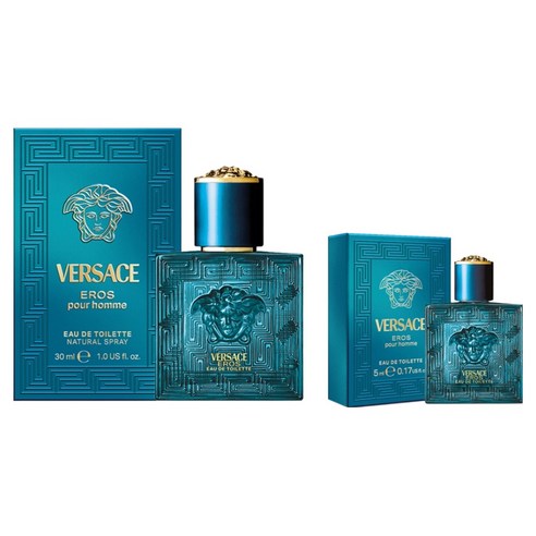 베르사체 에로스 오 드 뚜왈렛 30 ml + 미니 5 ml 세트, 1개, 30ml