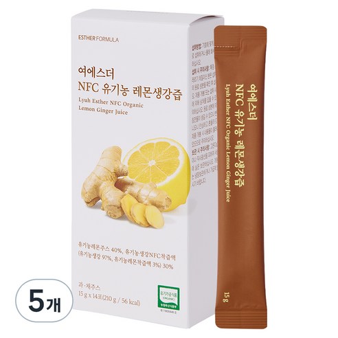 에스더포뮬러 여에스더 NFC 유기농 레몬생강즙 14p, 5개, 210g