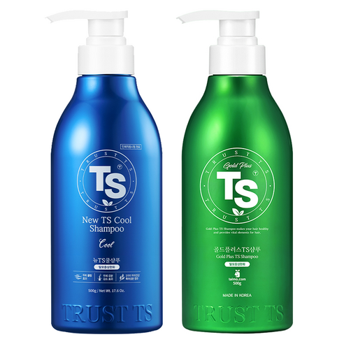TS 뉴 쿨 탈모증상완화 샴푸 500g + 골드플러스 샴푸 500g