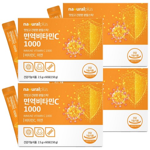 내츄럴플러스 면역 비타민C 1000 60p, 150g, 4개
