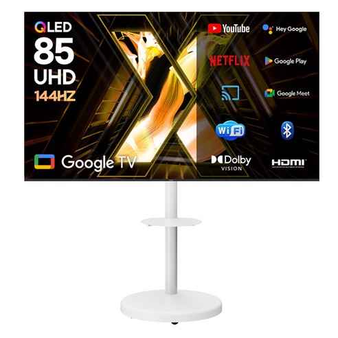 이노스 4K UHD QLED 144Hz 스마트 구글TV + FS-30 대형 무빙 스탠드 세트, X85QLED PRO, 방문설치, 스탠드형, 216cm(85인치)