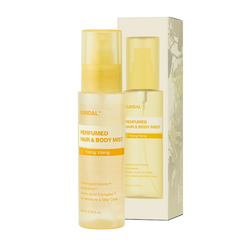 쿤달 퍼퓸 헤어 앤 바디 미스트 일랑일랑향, 80ml, 1개