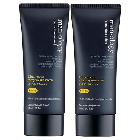 빌리프 맨 올로지 울트라 레스큐 에브리데이 선 스크린 SPF50+ PA++++, 60ml, 2개