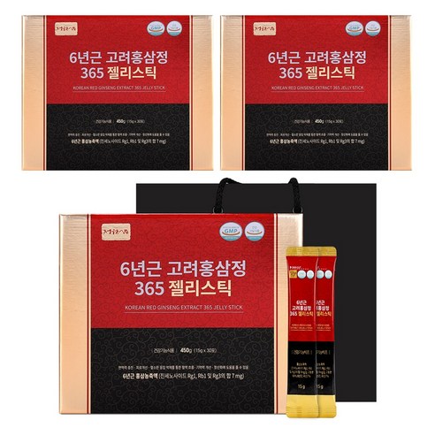 정원삼 6년근 고려홍삼정365 젤리스틱 30p 450g, 3개 맛있게 먹은 솔직 후기 - 상품 이미지 1