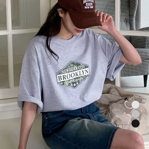 아피나르 여성용 오버핏 Brooklyn 반팔 티셔츠