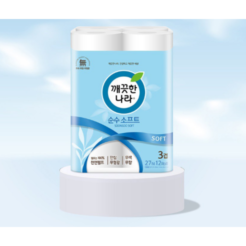 깨끗한나라 순수 소프트 3겹 화장지 이미지 3