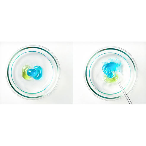 스너글 허거블 클린 앤 케어 캡슐세제 코튼향 후기 분석 - 수용성 필름 용해력 테스트