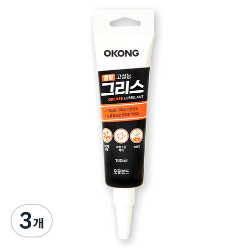 오공 고성능 그리스 젤형 100ml, 3개