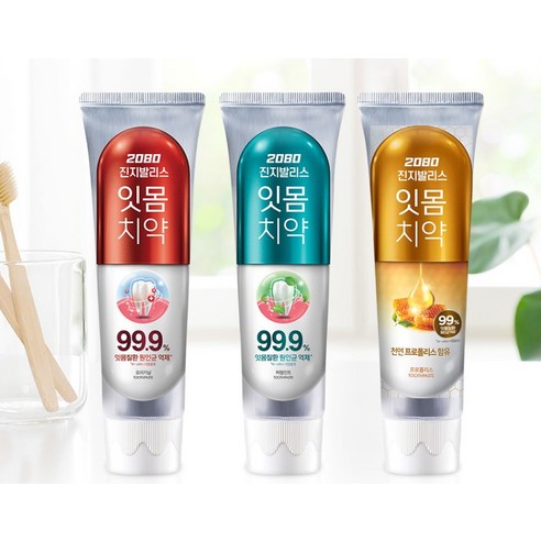 치약의 넉넉한 용량(150g) 강조 이미지. 대용량 구성