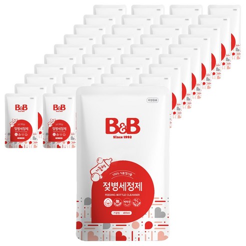 비앤비 젖병세정제 거품형 리필, 400ml, 40개