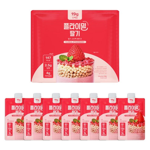 플라이밀 단백질 쉐이크 딸기, 45g, 7개