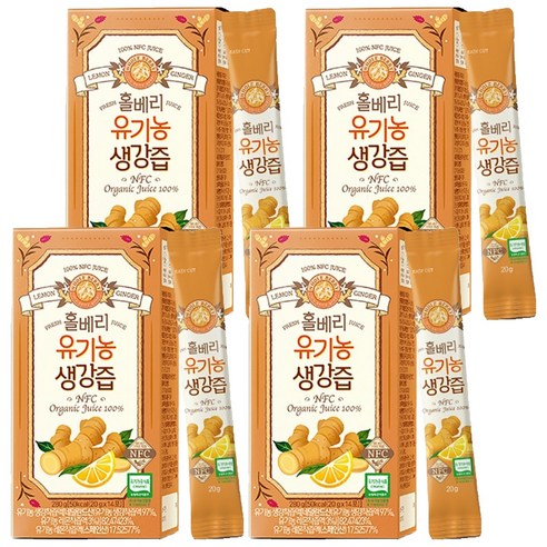 홀베리 유기농 생강즙, 280g, 4개