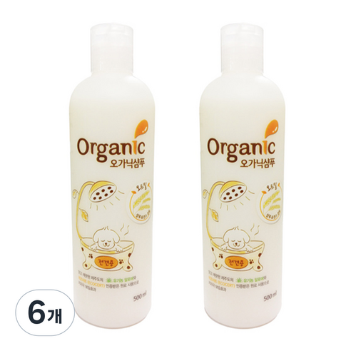오가닉 오트밀 애견샴푸, 500ml, 1개입, 6개