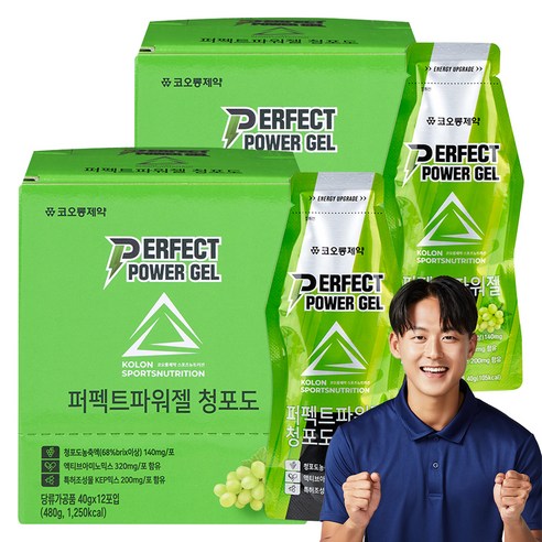 코오롱제약 퍼펙트 파워젤 청포도 12p, 2개, 480g