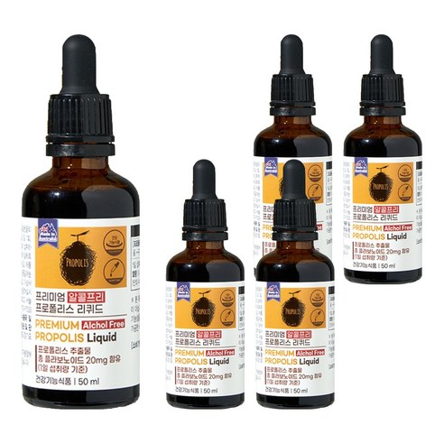 제너럴라이프 프리미엄 프로폴리스 리퀴드 알콜프리, 50ml, 5개