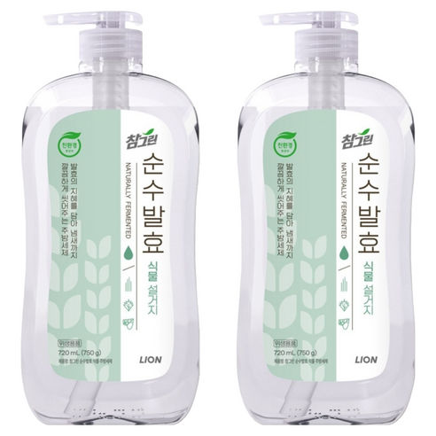 참그린 순수발효 식물 설거지 주방세제, 750g, 2개