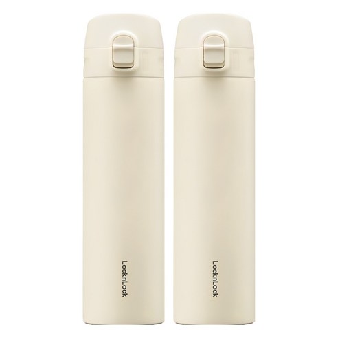 락앤락 데일리 슬림핏 원터치 텀블러, 아이보리, 400ml, 2개