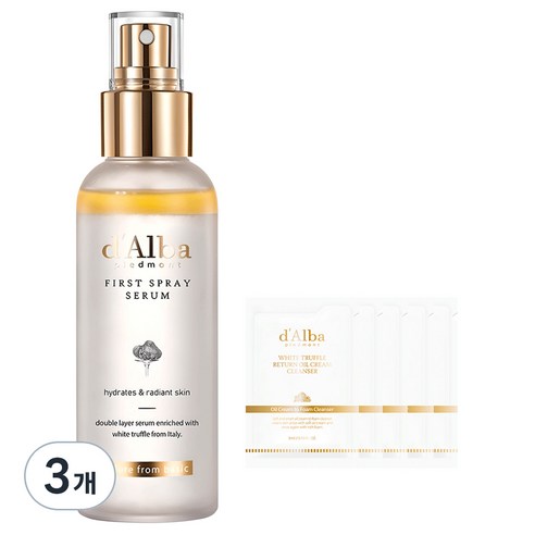 달바 화이트 트러플 퍼스트 스프레이 세럼 100ml x2p + 약산성 젤 클렌저 3ml x 5p, 3세트