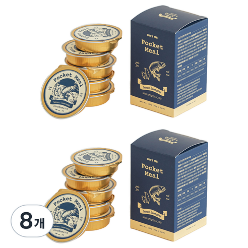 바잇미 강아지 포켓밀 간식캔, 혼합맛(연어/고구마), 180g, 2개