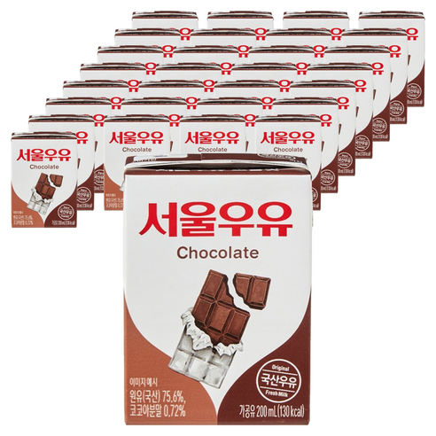 서울우유 초코 우유, 200ml, 96개