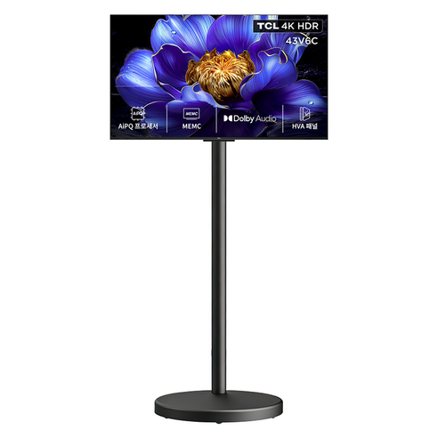 TCL 4K HDR Google TV + 이동식 TV 스탠드 세트