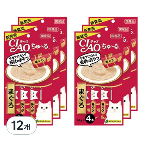 챠오츄르 고양이 짜먹는 간식, 참치맛, 14g, 48개