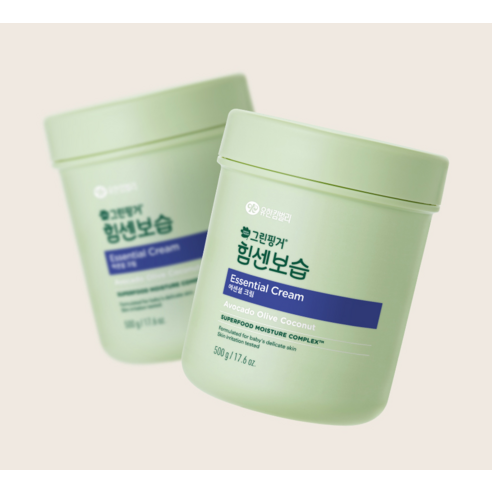 그린핑거 힘센보습 에센셜 유아 크림 후기 분석 - 아이 피부 사용 예시