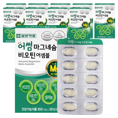 일양약품 마그네슘 비오틴 비타민B 영양제 25.5g, 30정, 10개