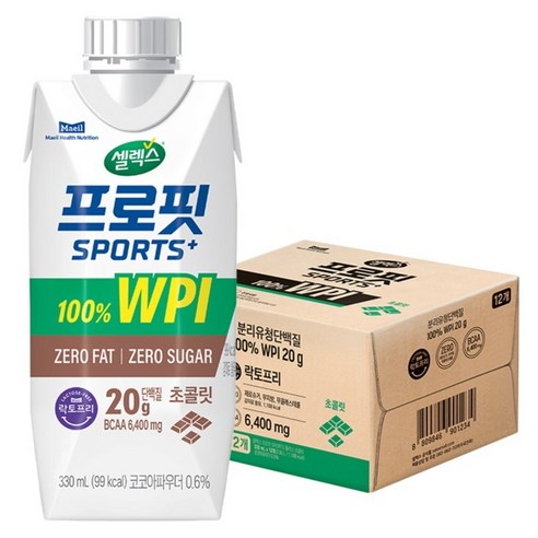 셀렉스 프로핏 스포츠 플러스 초콜릿 RTD 330ml, 12개 솔직 후기 | 실사용자 리뷰 분석 - 상품 이미지 1