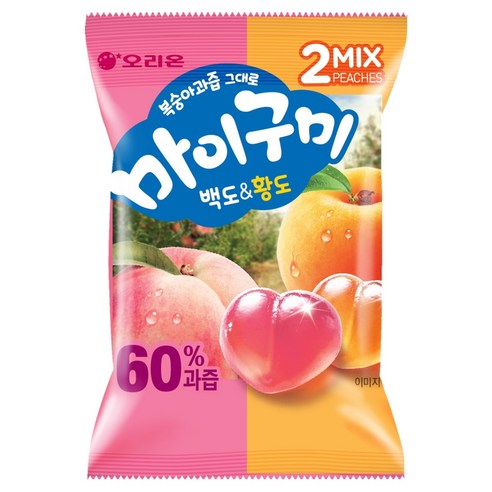 마이구미 복숭아과즙 그대로 백도황도, 1개, 66g