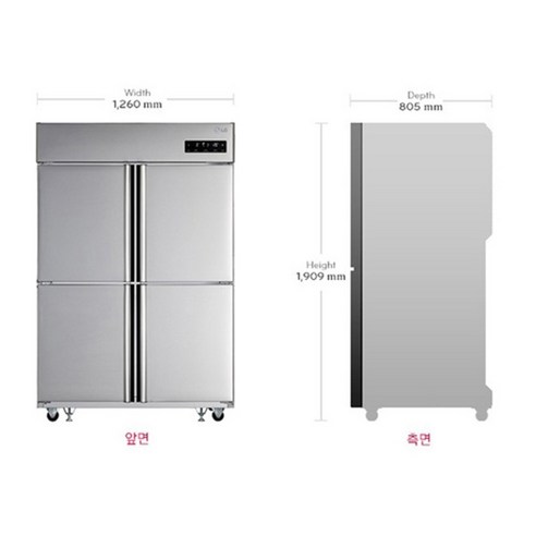 LG전자 업소용 비즈니스 냉장 2칸 냉동 2칸 냉장고 1060L 방문설치 이미지 4