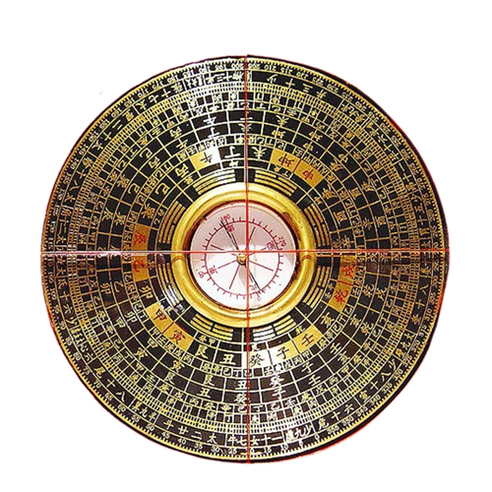 開運陶源羅盤羅經指南北針特製鑄銅陽宅擺設硃砂點綴, 1個, 紅- 其他