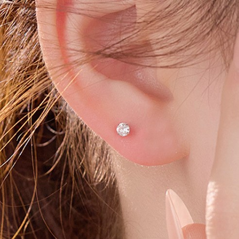 젤루나 여성용 써지컬 얇은 원큐빅 라운드 기본 바벨 볼 피어싱 3mm P... 착용 후기 | 사이즈/핏 총정리 썸네일