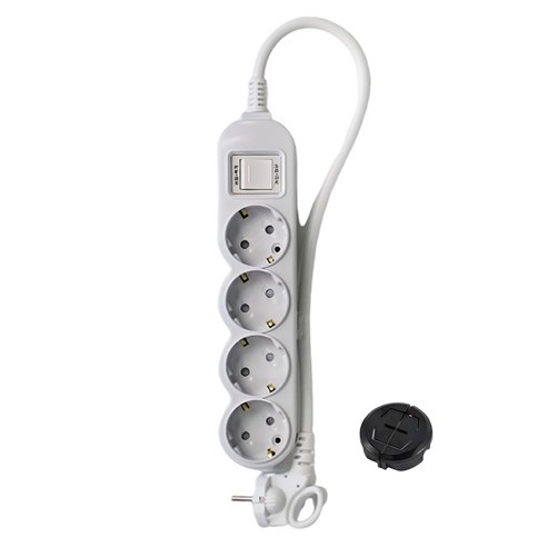 에코파워탭 국내 제조 메인 과부하차단 멀티탭 4구 EPM-L304A + 안전커버, 40cm, 혼합색상, 1개