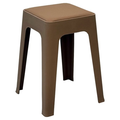 일상도구 사각 쿠션 스툴, 브라운, 1개
