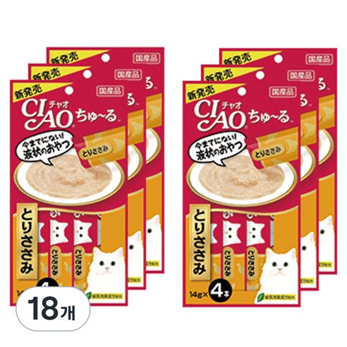 챠오츄르 고양이 짜먹는 간식, 닭가슴살, 14g, 72개
