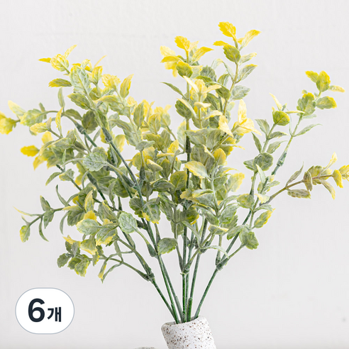 플라워트리 조화 허브 민트 오레가노 다발 33cm, 옐로우, 6개