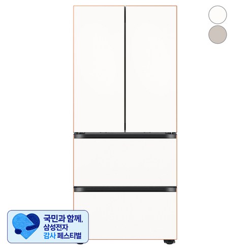 [삼성 감사 페스티벌] [색상선택형] 삼성전자 비스포크 418L 스탠드형 4도어 김치냉장고 AI 김치플러스 Infinite Line 키친핏 방문설치, RQ42DB99T2APG