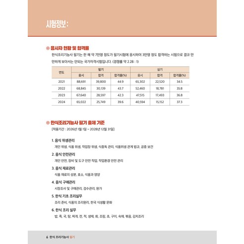 2026 한식조리기능사 필기 초단기 CBT 핵심이론&기출문제 이미지 2