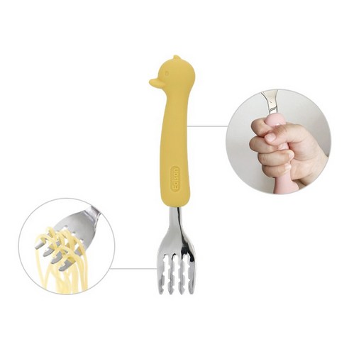 에디슨 유아 실리콘 스푼 포크 케이스 세트 이미지 3